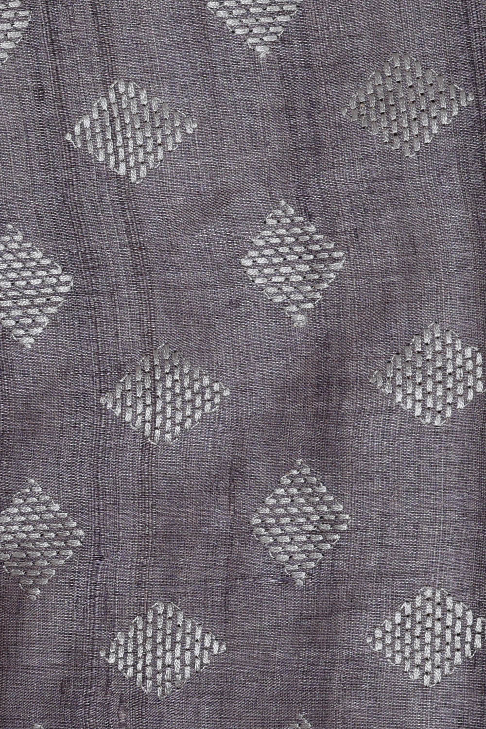 Image of Tussar Silk Greyish Lavender Embroidered Saree